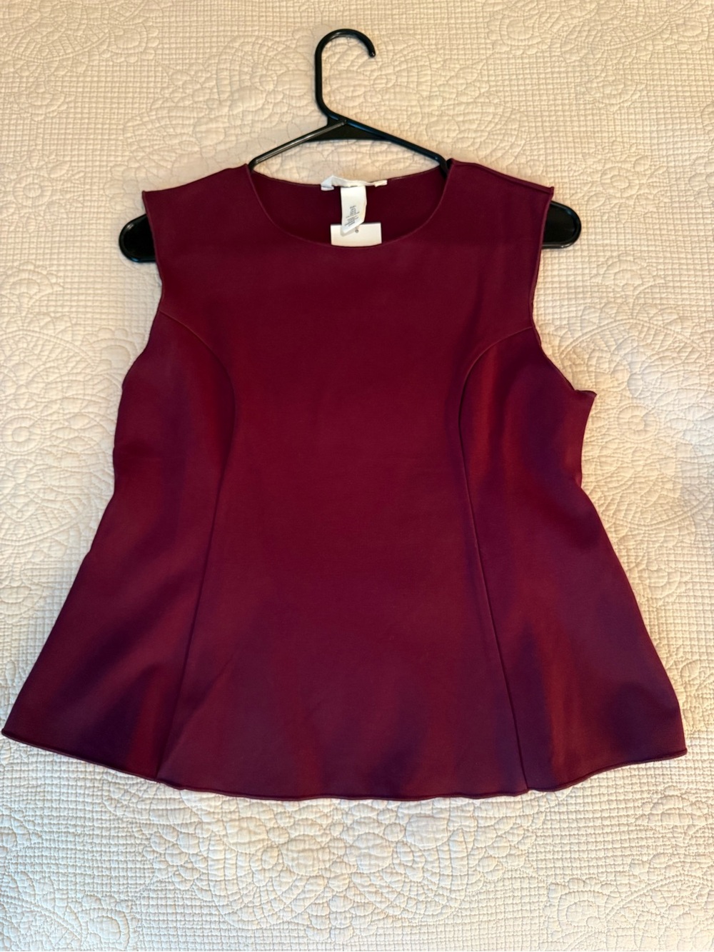 H&M Burgundy Sleeveless Ponte Peplum Camisole